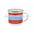 red color and words coating enamel mugs special design decals